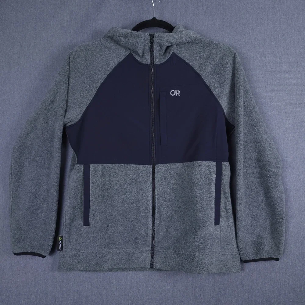 Outdoor Research OR Polartec 200 Hoodie Large Midweight Fleece Full Zip Jacket